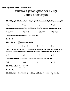Tổng hợp 500 câu hỏi thi thử  THPT Quốc gia môn Toán (Có đáp án)